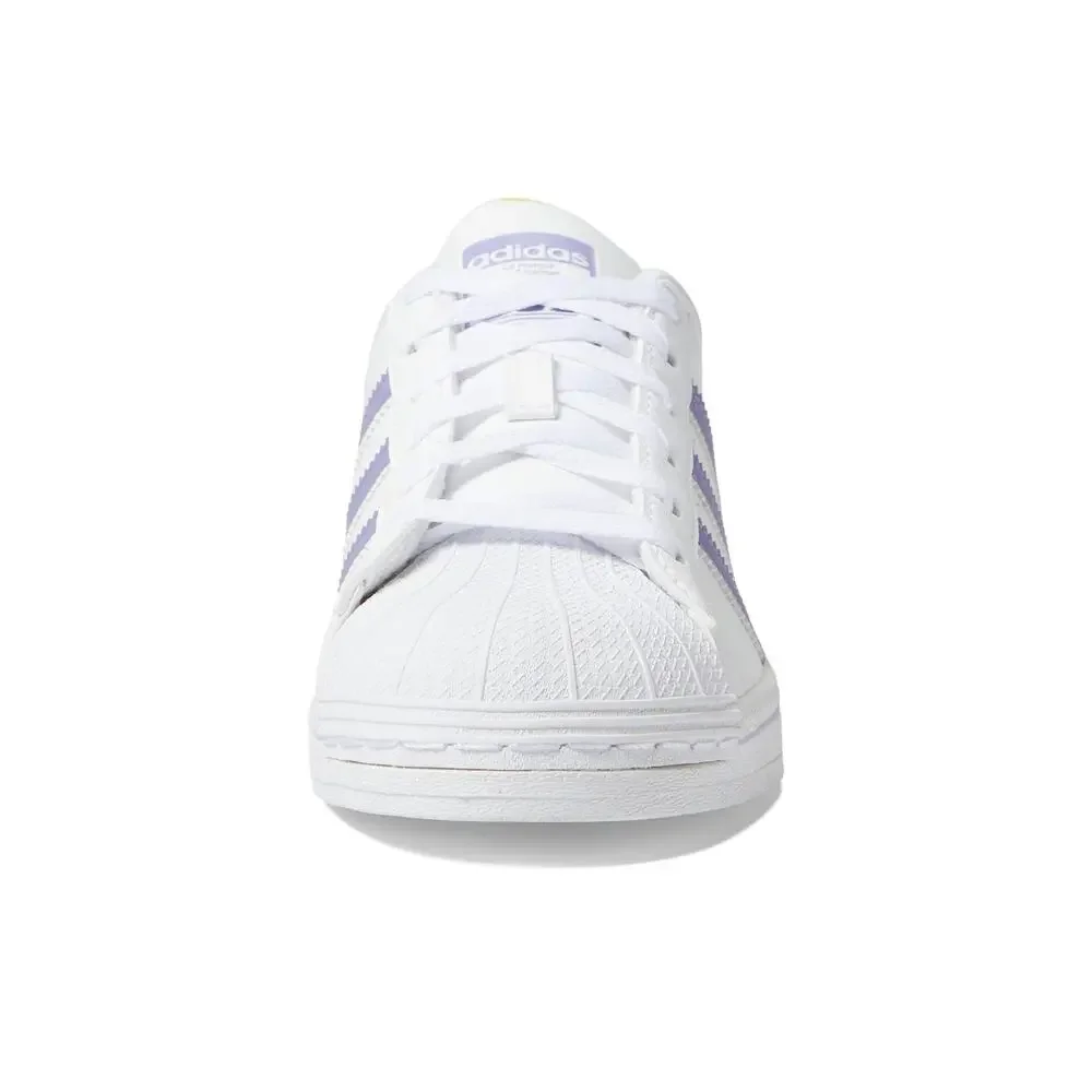 ADIDAS GIRLS SUPERSTAR BIG KID WHITE MAGIC LILAC ENERGY INK 6.5 BIG KID M SHOES